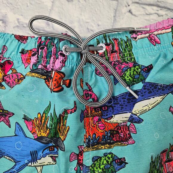 NWT Boardies Men's Mulga Ocean Blue Mid-Length Swim Short Sharks Starfish XXXL - Picture 6 of 14